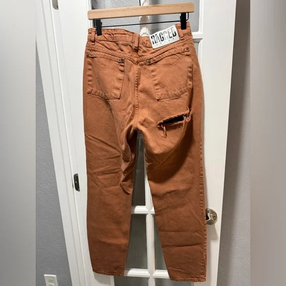 The Ragged Priest Brown High-Waisted Straight Leg Jeans - Picture 8 of 9